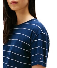 TOMMY HILFIGER TH MODERN T-shirt con stampa misto lino breton ecru/dark night navy stp - T-shirt e Top Donna - 3