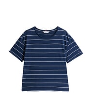 TOMMY HILFIGER TH MODERN T-shirt con stampa misto lino breton ecru/dark night navy stp - T-shirt e Top Donna - 4