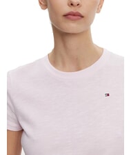 TOMMY HILFIGER SLUB T-shirt manica corta in cotone light pink - T-shirt e Top Donna - 3