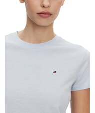 TOMMY HILFIGER SLUB T-shirt manica corta in cotone breezy blue - T-shirt e Top Donna - 3