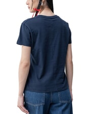 TOMMY HILFIGER SLUB T-shirt manica corta in cotone dark night navy - T-shirt e Top Donna - 2