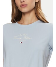 TOMMY HILFIGER MODERN SCRIPT T-shirt in cotone con stampa breezy blue - T-shirt e Top Donna - 3