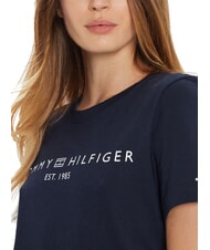 TOMMY HILFIGER TH 1985 T-Shirt in cotone dark night navy - T-shirt e Top Donna - 3