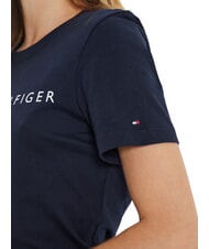 TOMMY HILFIGER TH 1985 T-Shirt in cotone dark night navy - T-shirt e Top Donna - 4