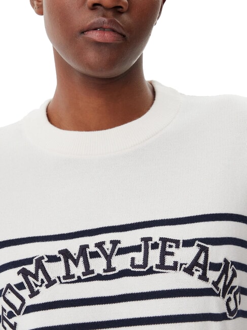 VARSITY Maglione girocollo in cotone con logo ancient white - Maglie Donna