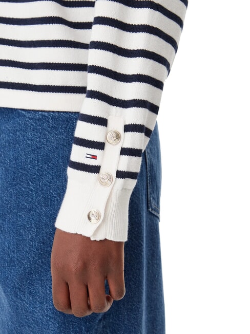 VARSITY Maglione girocollo in cotone con logo ancient white - Maglie Donna