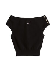 TOMMY HILFIGER TH JEANS Maglia cropped manica aletta black - T-shirt e Top Donna - 4