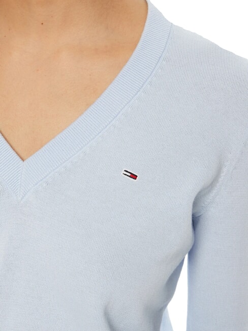 TH JEANS Maglione donna in cotone scolo a V sweet blue - Maglie Donna