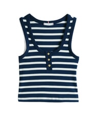 TOMMY HILFIGER HENLEY Canotta a 3 bottoni dark night navy white breton stripe - T-shirt e Top Donna - 4