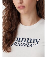 TOMMY HILFIGER TH JEANS T-shirt in cotone con stampa logo ancient white - T-shirt e Top Donna - 3