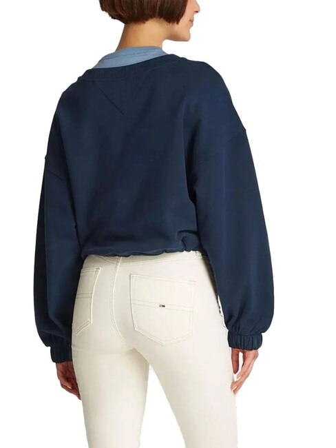 TJW Felpa girocollo donna con coulisse dark night navy - Felpe Donna