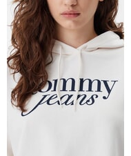 TOMMY HILFIGER SCRIPT LOGO Felpa con cappuccio relaxed fit ancient white - Felpe Donna - 3