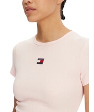 TOMMY HILFIGER TH JEANS T-shirt manica corta a costine precious pink - T-shirt e Top Donna - 3