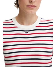 TOMMY HILFIGER TH JEANS Maglia a manica corta in cotone white/navy stripe - T-shirt e Top Donna - 3