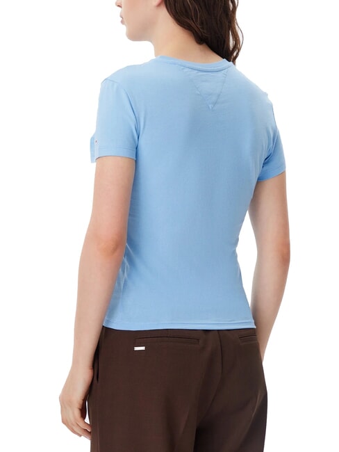 TH JEANS T-shirt in cotone con stampa logo sugarplum blue - T-shirt e Top Donna