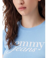 TOMMY HILFIGER TH JEANS T-shirt in cotone con stampa logo sugarplum blue - T-shirt e Top Donna - 3
