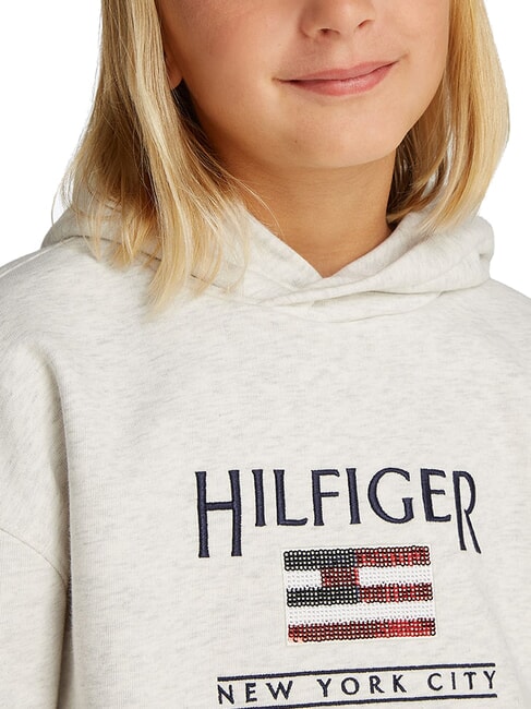 KIDS BIMBA Felpa con cappuccio patch paillettes snow white heather - Felpe Bambini