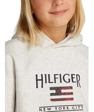 TOMMY HILFIGER KIDS BIMBA Felpa con cappuccio patch paillettes snow white heather - Felpe Bambini - 3