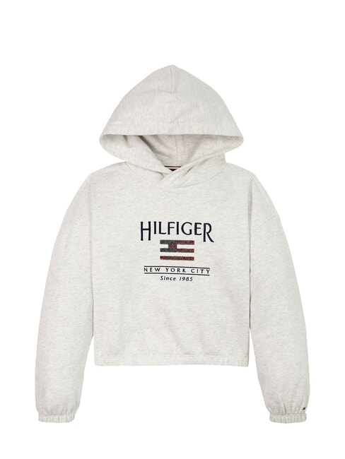 KIDS BIMBA Felpa con cappuccio patch paillettes snow white heather - Felpe Bambini