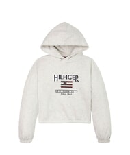 TOMMY HILFIGER KIDS BIMBA Felpa con cappuccio patch paillettes snow white heather - Felpe Bambini - 4
