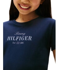 TOMMY HILFIGER KIDS BIMBA T-shirt in cotone stampa glitterata dark night navy - T-shirt Bambino - 3