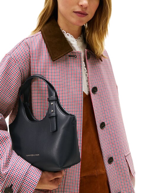 TH LOGO Borsa a spalla, con tracolla black - Borse Donna