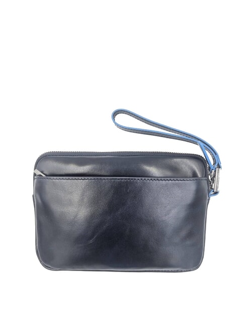 BLUE SQUARE Pochette Portacard in pelle blu - Portafogli Uomo