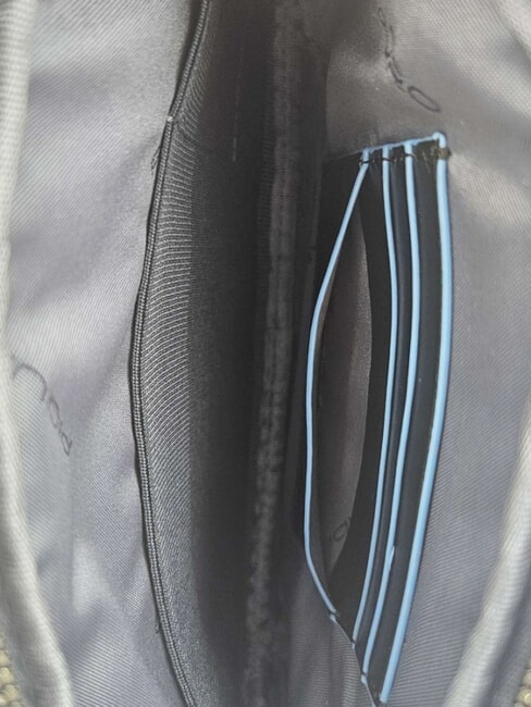 BLUE SQUARE Pochette Portacard in pelle blu - Portafogli Uomo