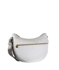 BORBONESE LUNA BAG MIDDLE ECO LINE Sacca a tracolla white cotton - Borse Donna - 2