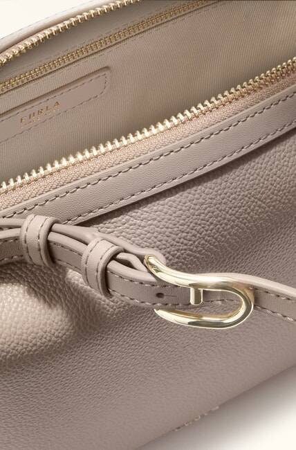 DOUBLE Borsa a bauletto in pelle con tracolla linen - Borse Donna