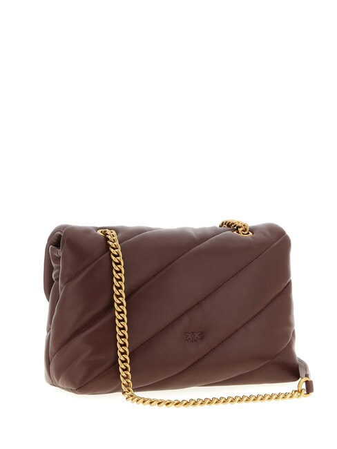 CLASSIC LOVE PUFF Borsa in pelle nappa burgundy wine-antique gold - Borse Donna