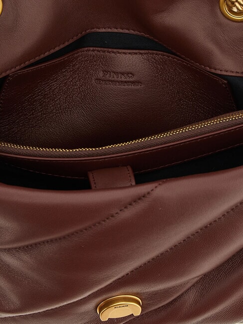 CLASSIC LOVE PUFF Borsa in pelle nappa burgundy wine-antique gold - Borse Donna