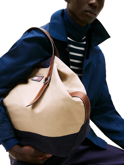 TH RUNAWAY Borsa da viaggio in tela classic beige - Borsoni