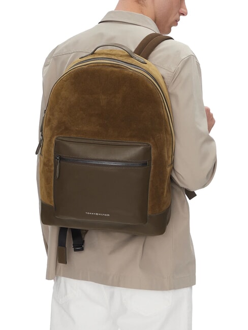 TH CASUAL SUEDE Zaino in pelle porta pc 15" coastal taupe - Zaini da lavoro porta PC