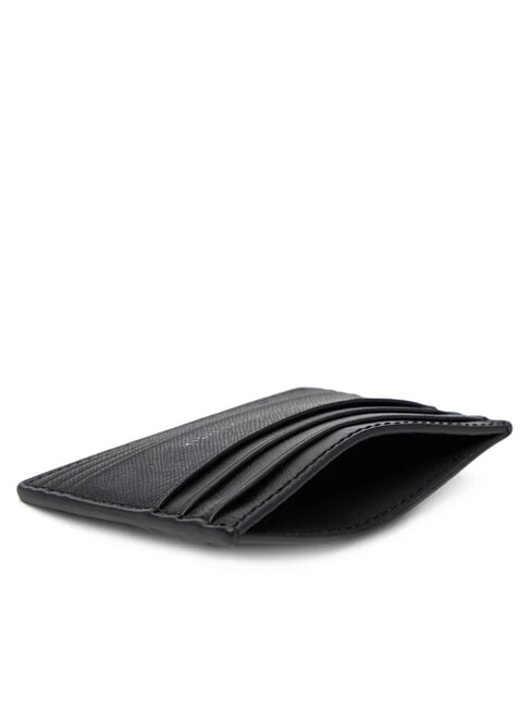 TH BUSINESS Portacarte piatto in pelle saffiano black - Portafogli Uomo