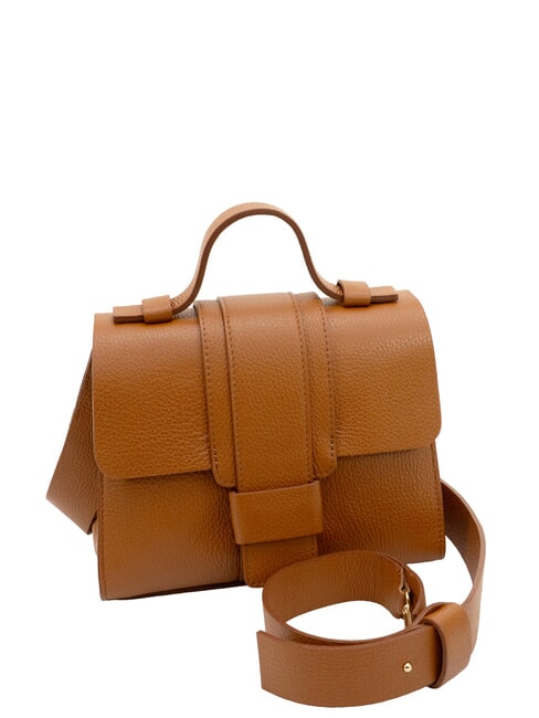 SABRINA Borsa a mano elegante in pelle dollaro cuoio scuro - Borse Donna