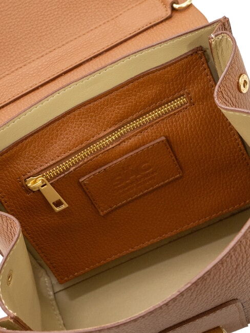 SABRINA Borsa a mano elegante in pelle dollaro cuoio scuro - Borse Donna