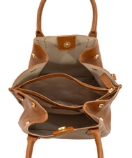 LESAC ALICE Borsa a mano in pelle con tracolla cuoio scuro - Borse Donna - 7