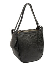 LESAC TRIO Zaino sacca in pelle stampa struzzo nero struzzo - Borse Donna - 3