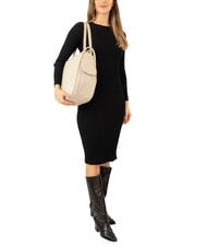 LESAC TRIO Zaino sacca in pelle stampa struzzo bianco struzzo - Borse Donna - 4