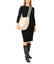 LESAC TRIO Zaino sacca in pelle stampa struzzo bianco struzzo - Borse Donna - 5