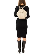 LESAC TRIO Zaino sacca in pelle stampa struzzo bianco struzzo - Borse Donna - 6