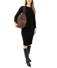 LESAC TRIO Zaino sacca in pelle damascata marrone damascato - Borse Donna - 4