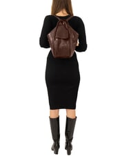 LESAC TRIO Zaino sacca in pelle damascata marrone damascato - Borse Donna - 6