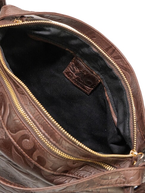 TRIO Zaino sacca in pelle damascata marrone damascato - Borse Donna