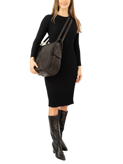 TRIO Zaino sacca in pelle damascata nero damascato - Borse Donna