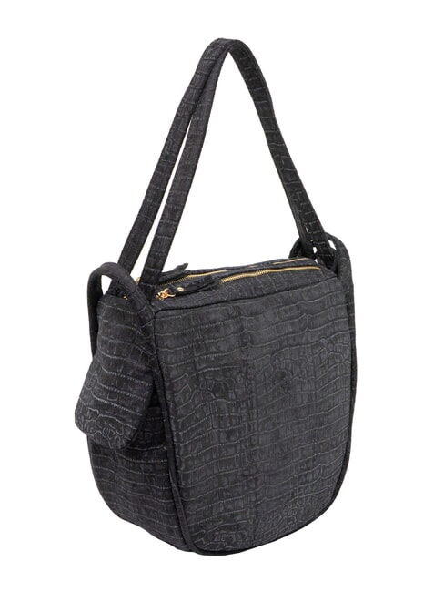 TRIO Zaino sacca in pelle stampa cocco blu cocco - Borse Donna