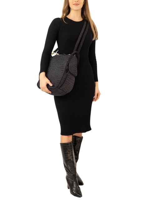 TRIO Zaino sacca in pelle stampa cocco blu cocco - Borse Donna