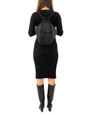 LESAC TRIO Zaino sacca in pelle stampa cocco blu cocco - Borse Donna - 6