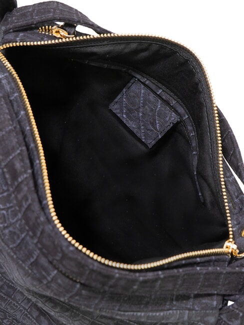 TRIO Zaino sacca in pelle stampa cocco blu cocco - Borse Donna